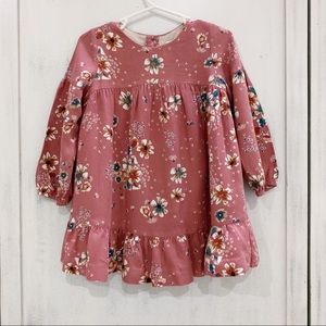 Zara toddler mauve pink floral long sleeve dress